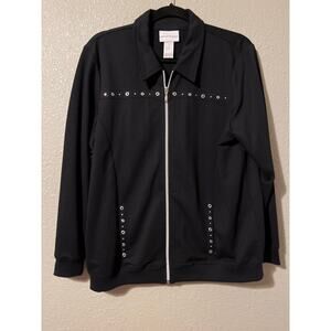 Alfred Donner women’s black sweatshirt jacket